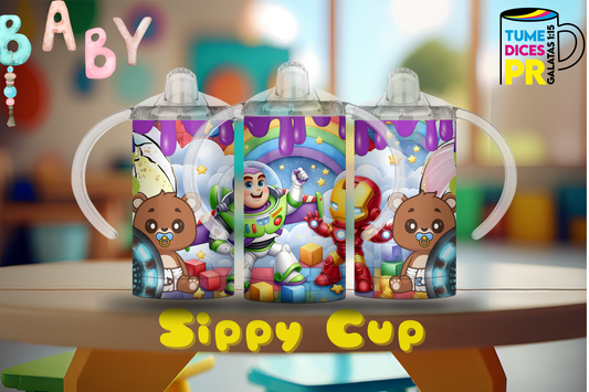 Sippy Cup Buzz Lightyear e Iron Man 3 12 oz | Acero inoxidable | Con sorbeto
