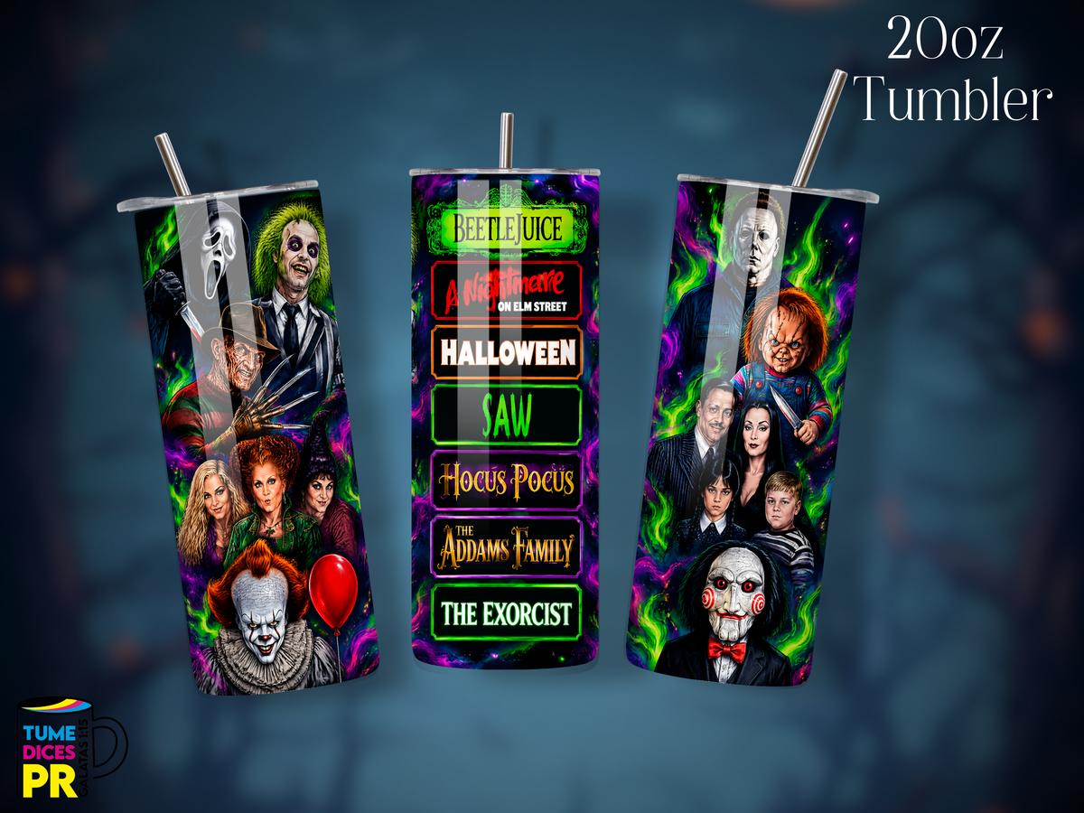 Tumbler Halloween 1 Skinny 20 oz | Personalizable | Mantiene frío y calor