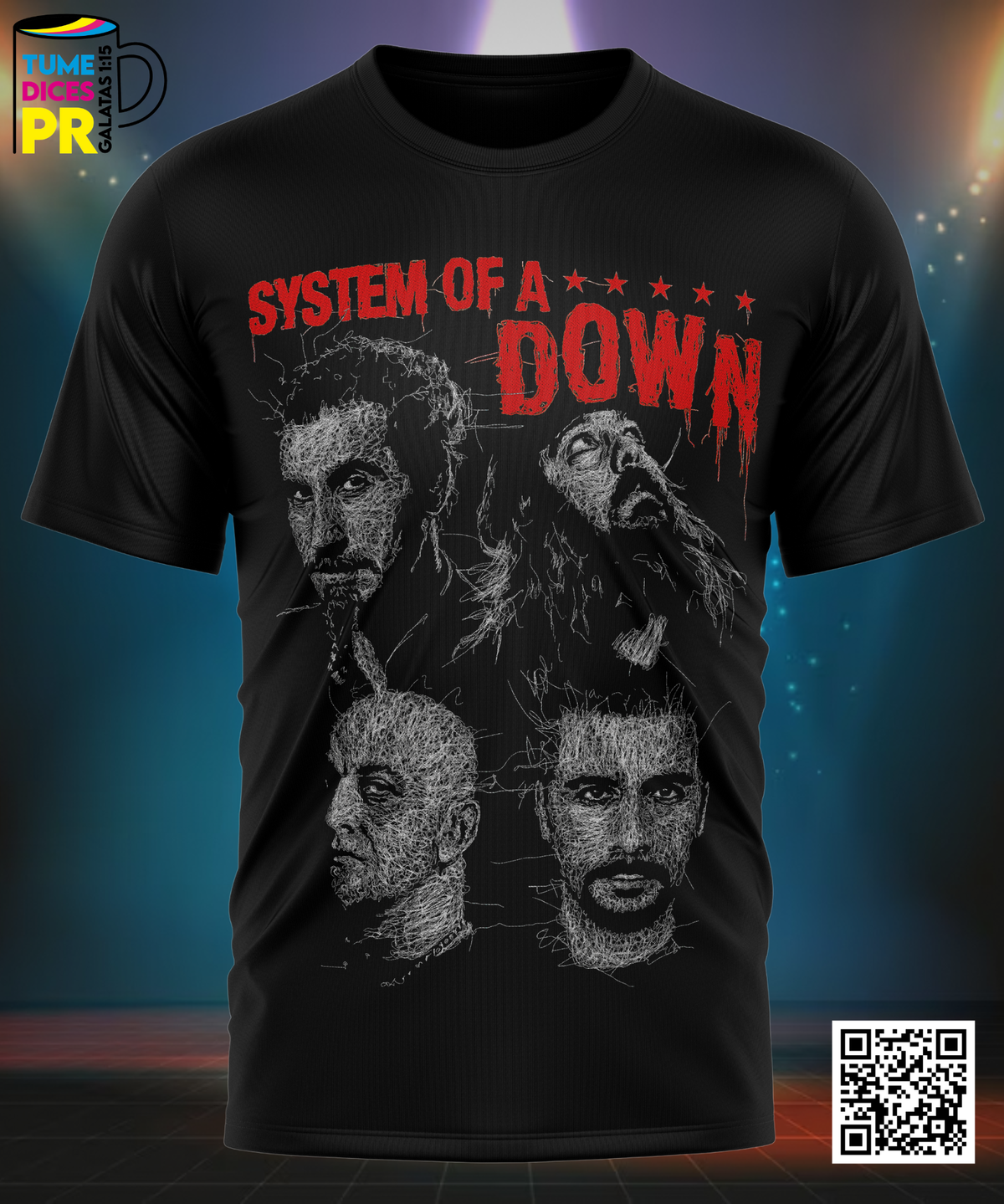 Camiseta SYSTEM OF A DOWN | Algodón y poliéster | Tallas S–XL