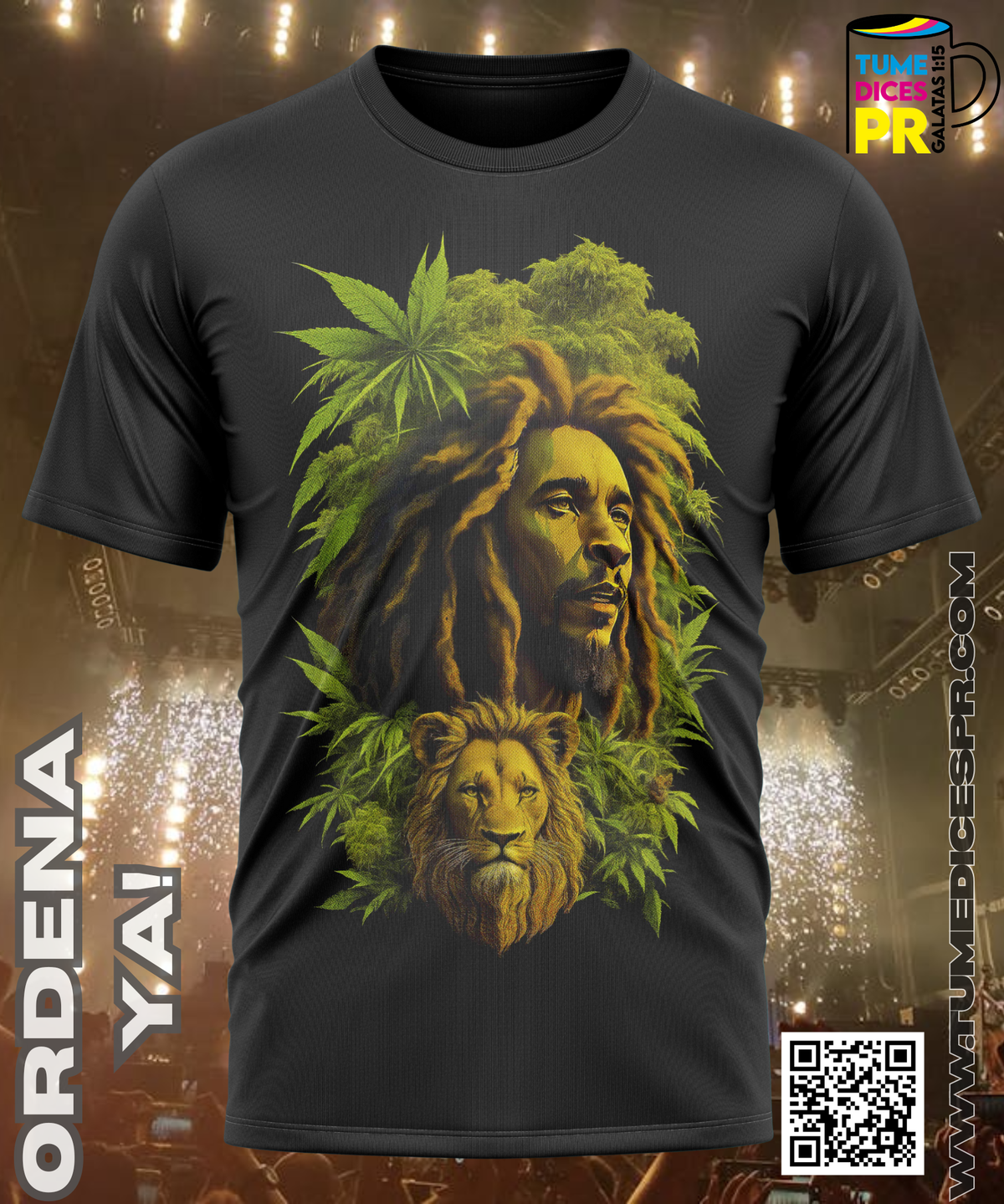 Camiseta BOB MARLEY | Algodón y poliéster | Tallas S–XL