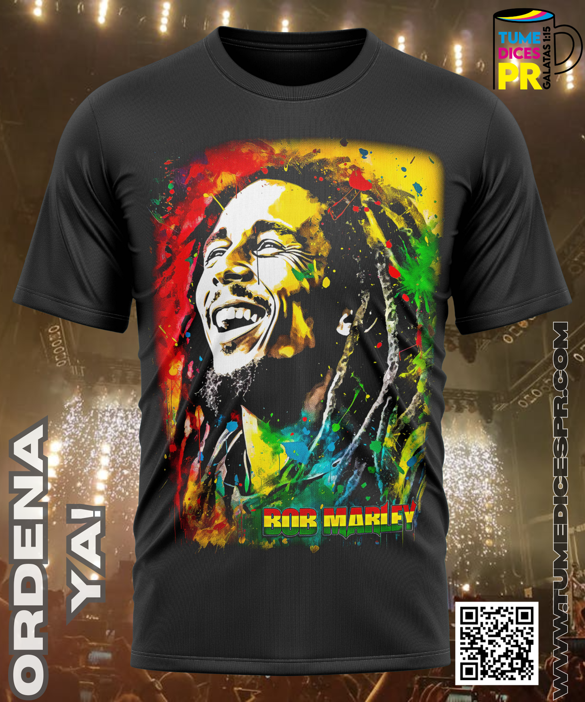 Camiseta BOB MARLEY | Algodón y poliéster | Tallas S–XL