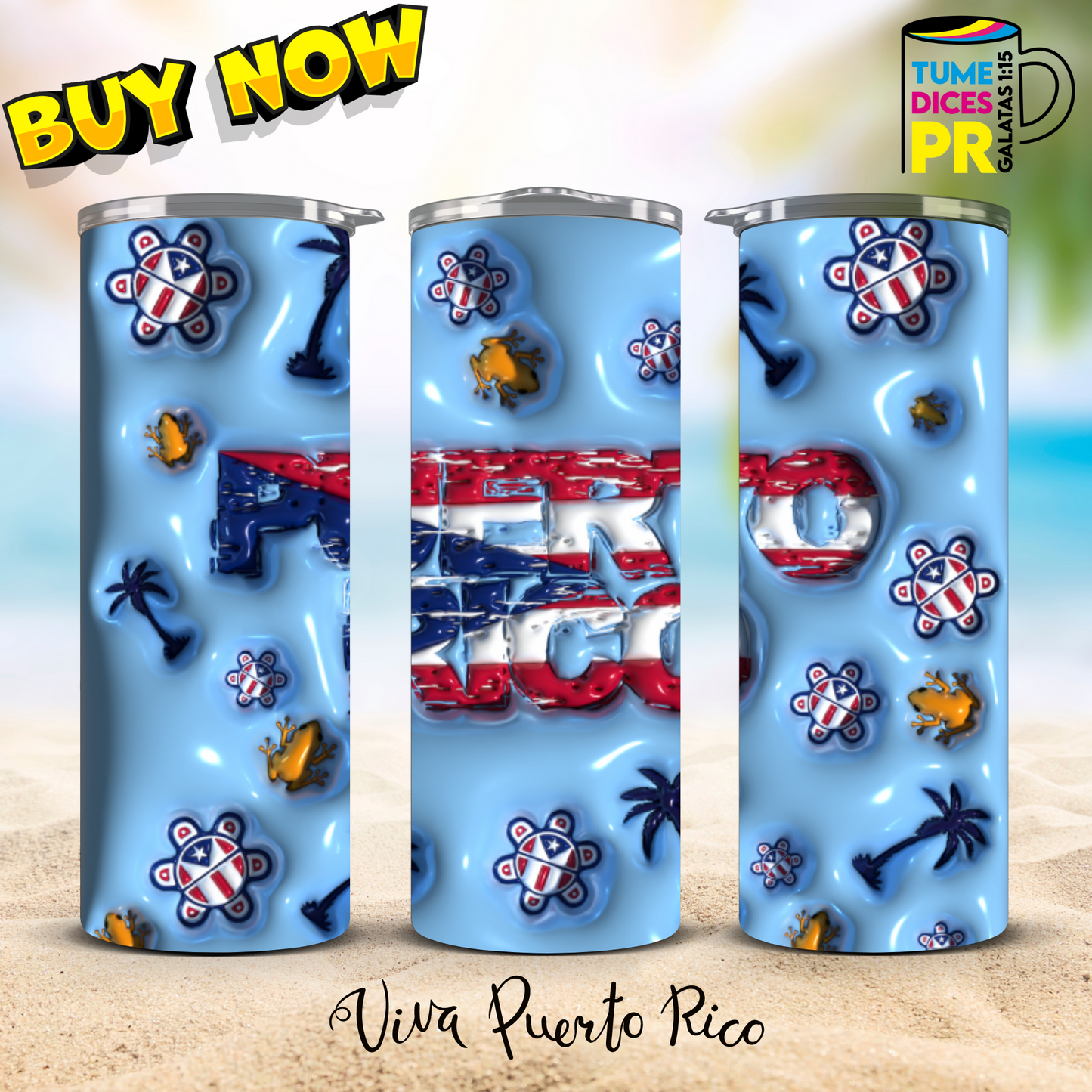 PUERTO RICO Skinny Tumbler