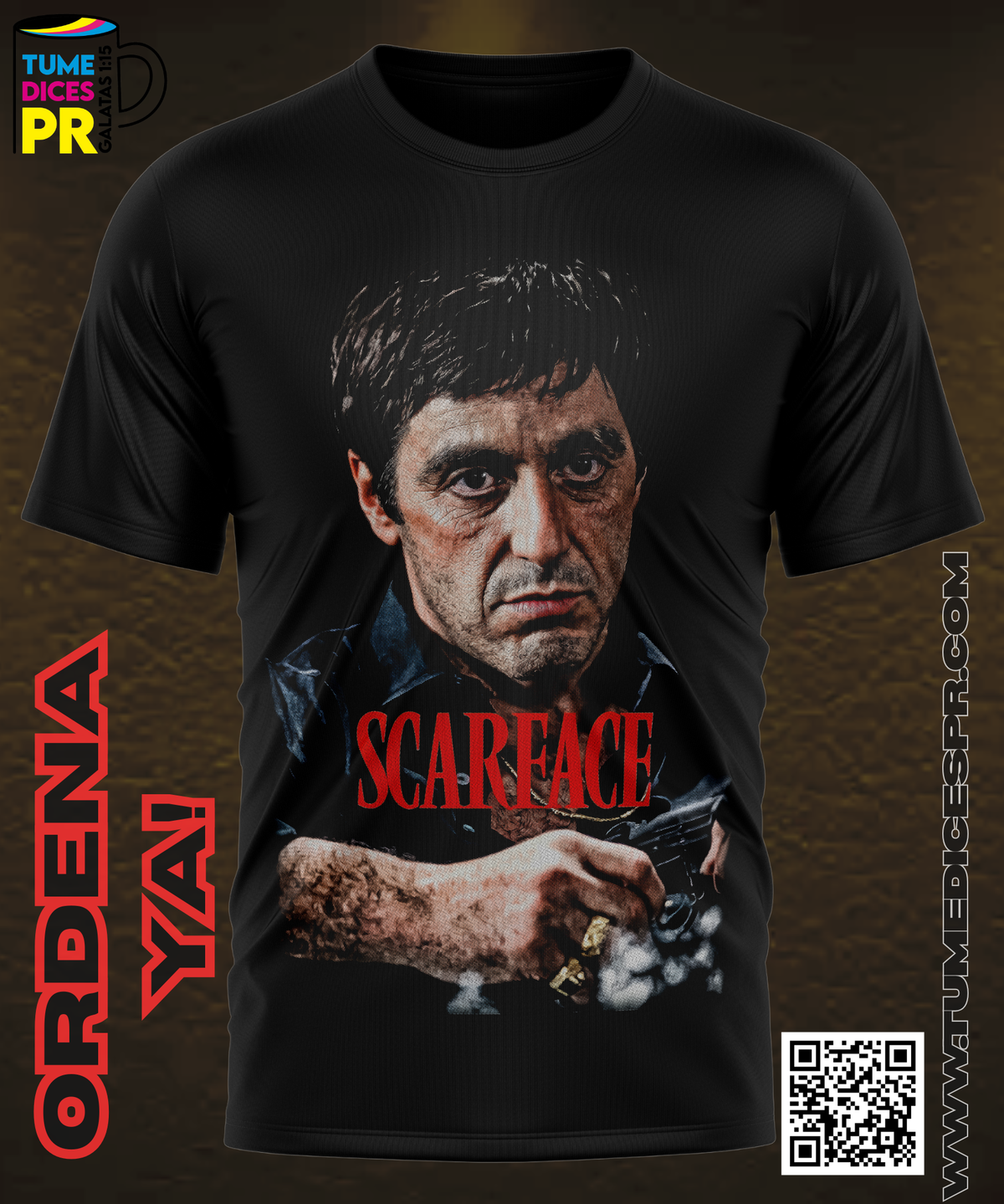 Camiseta SCARFACE | Algodón y poliéster | Tallas S–XL