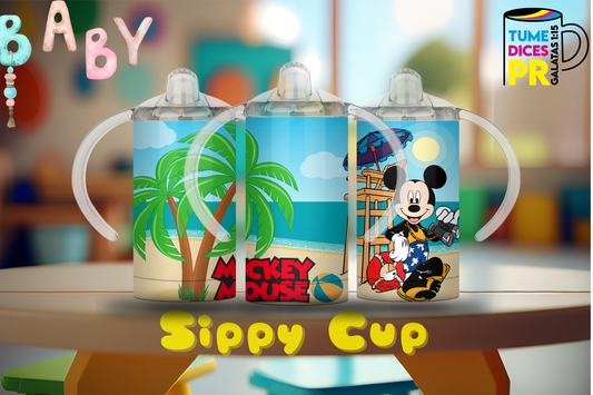 Sippy Cup Mickey Mouse playa 12 oz | Acero inoxidable | Con sorbeto