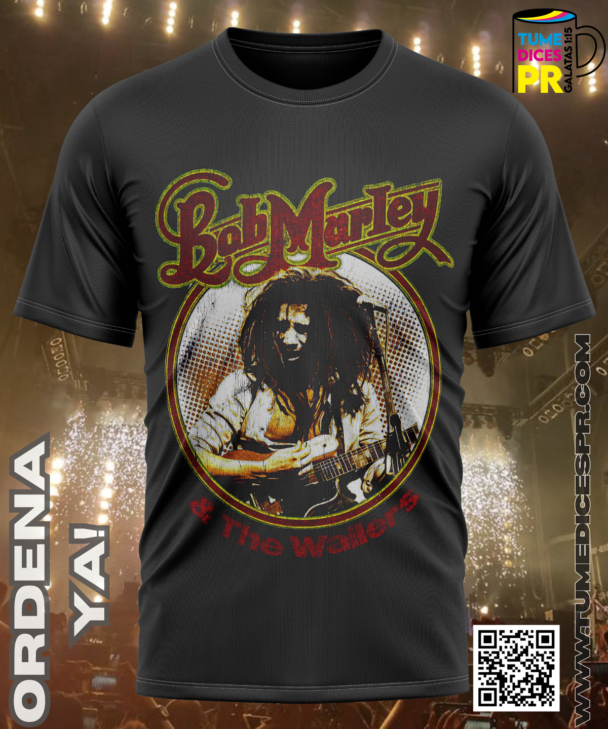 Camiseta BOB MARLEY | Algodón y poliéster | Tallas S–XL