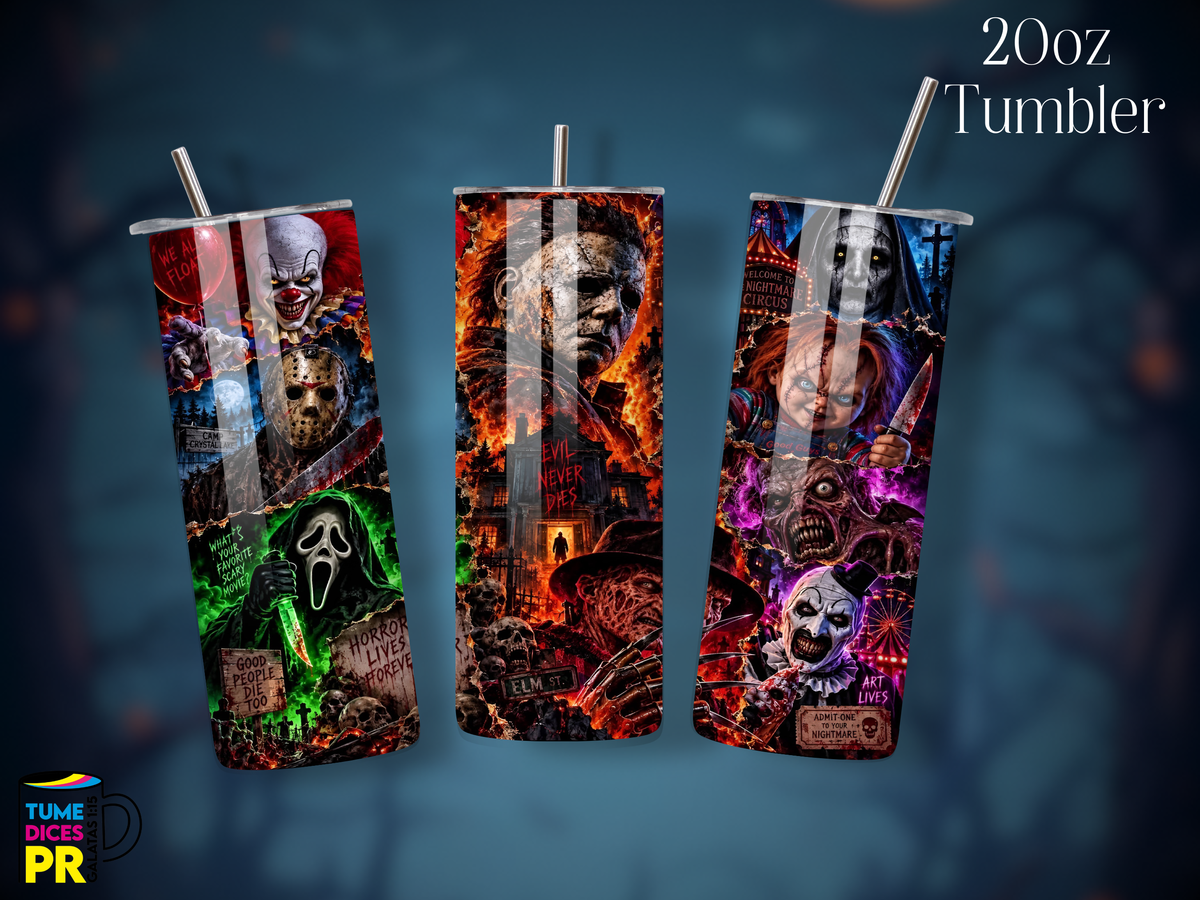 Tumbler Halloween 1 Skinny 20 oz | Personalizable | Mantiene frío y calor