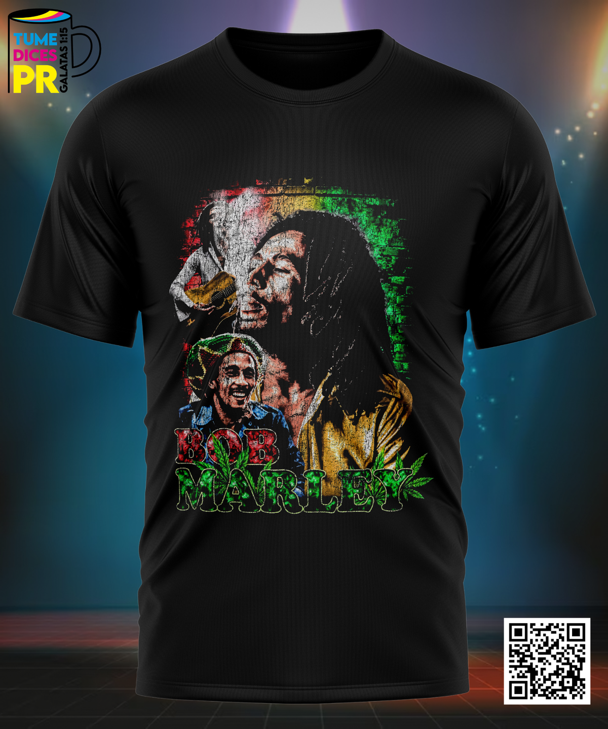 Camiseta BOB MARLEY | Algodón y poliéster | Tallas S–XL