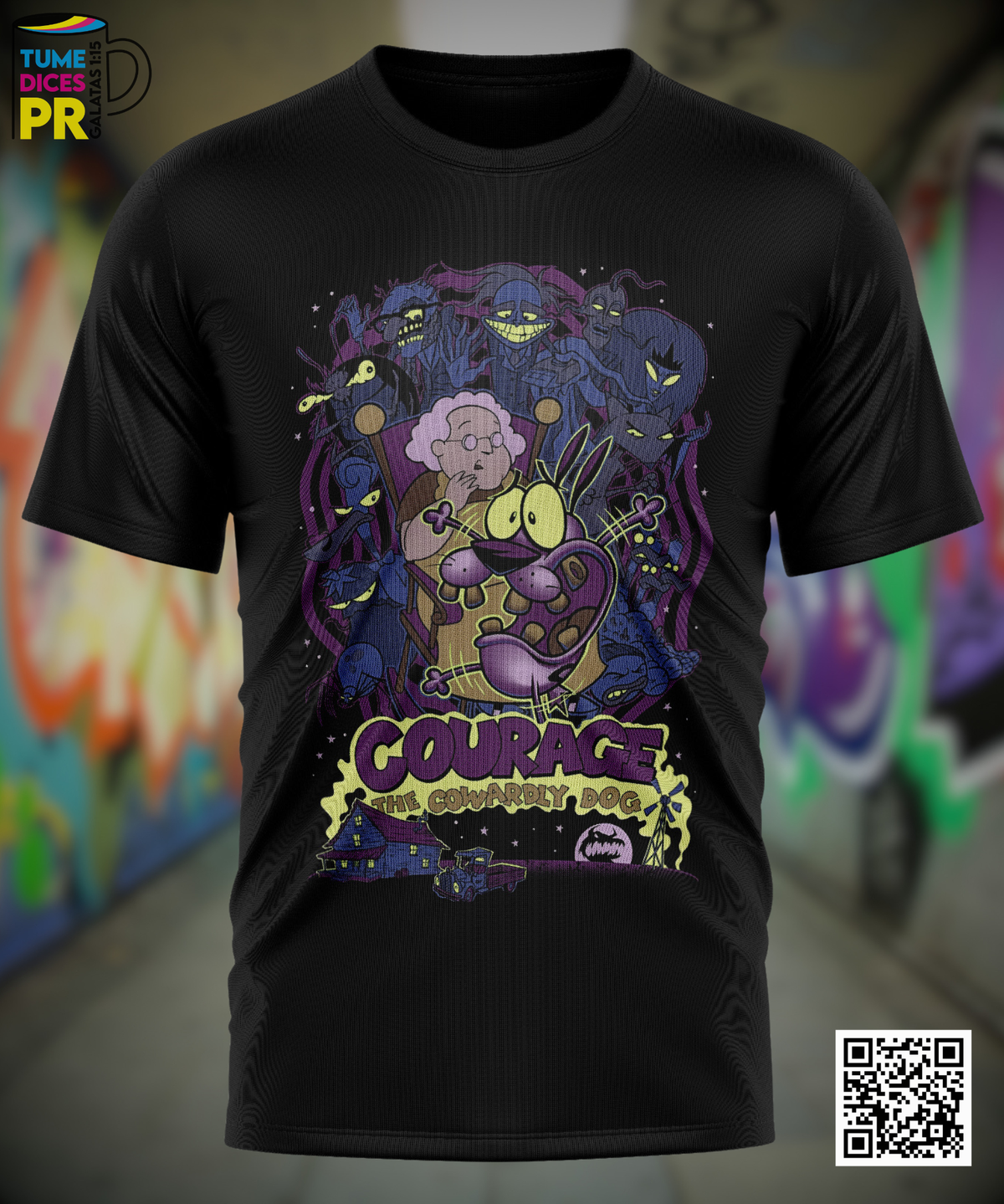 Camiseta COURAGE THE COWARDLY DOG | Algodón y poliéster | Tallas S–XL