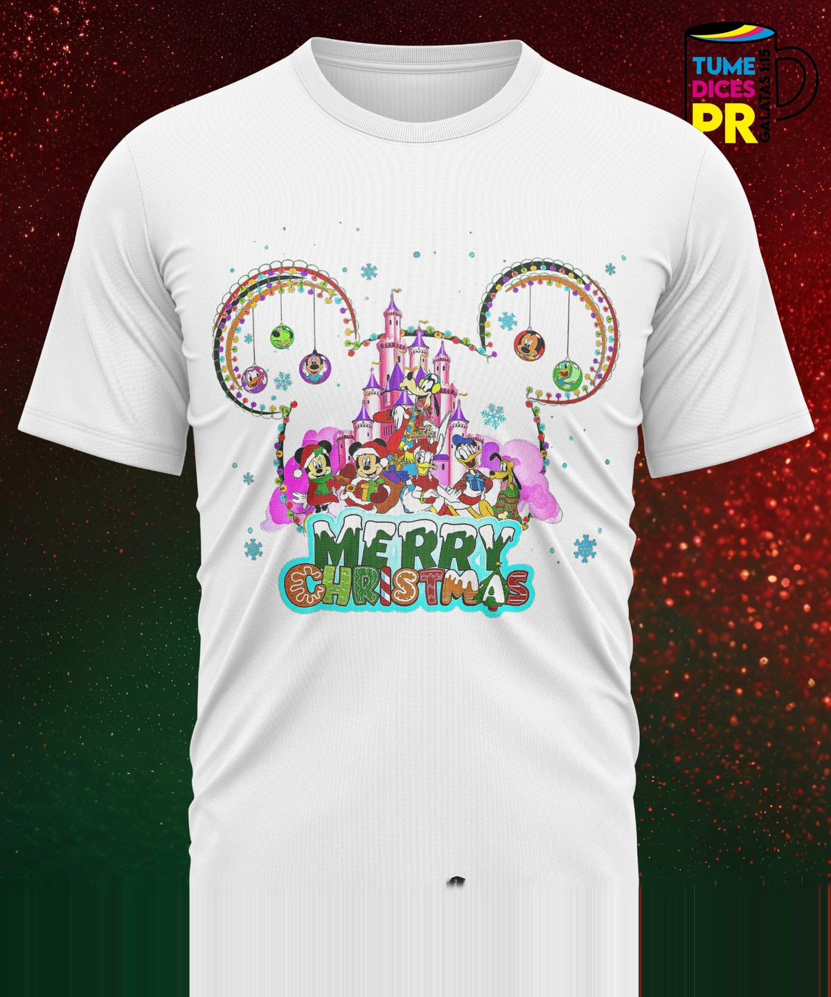 Camiseta Disney Navidad | Algodón y poliéster | Tallas S–XL