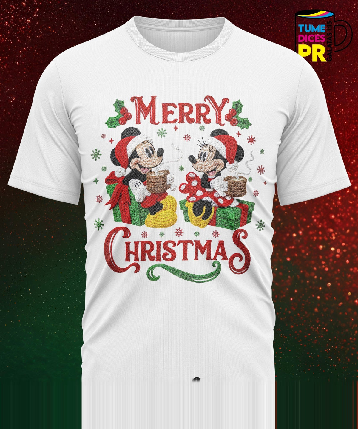 Camiseta Disney Navidad | Algodón y poliéster | Tallas S–XL