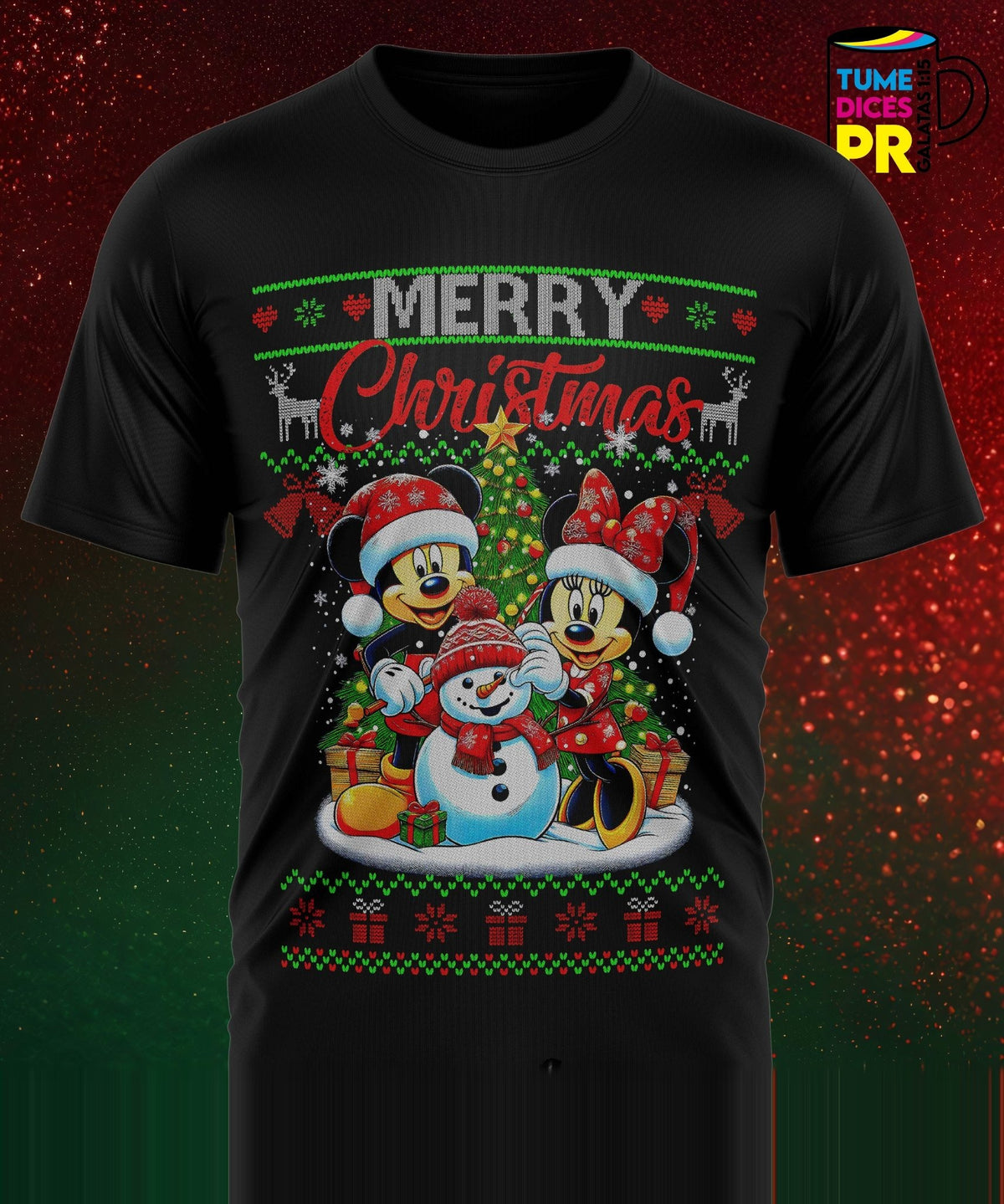 Camiseta Disney Navidad | Algodón y poliéster | Tallas S–XL