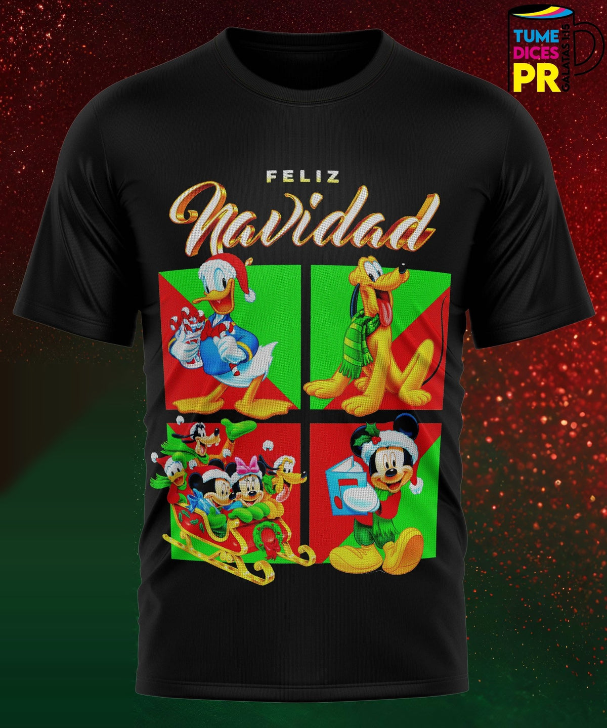 Camiseta Disney Navidad | Algodón y poliéster | Tallas S–XL