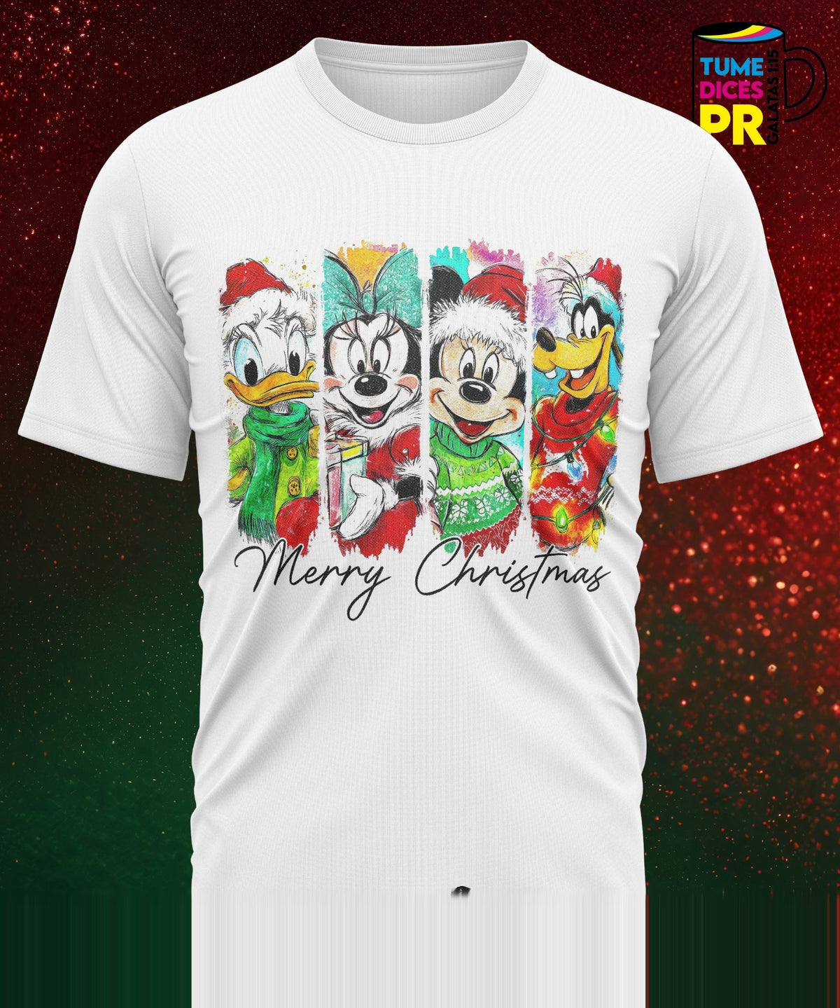 Camiseta Disney Navidad | Algodón y poliéster | Tallas S–XL