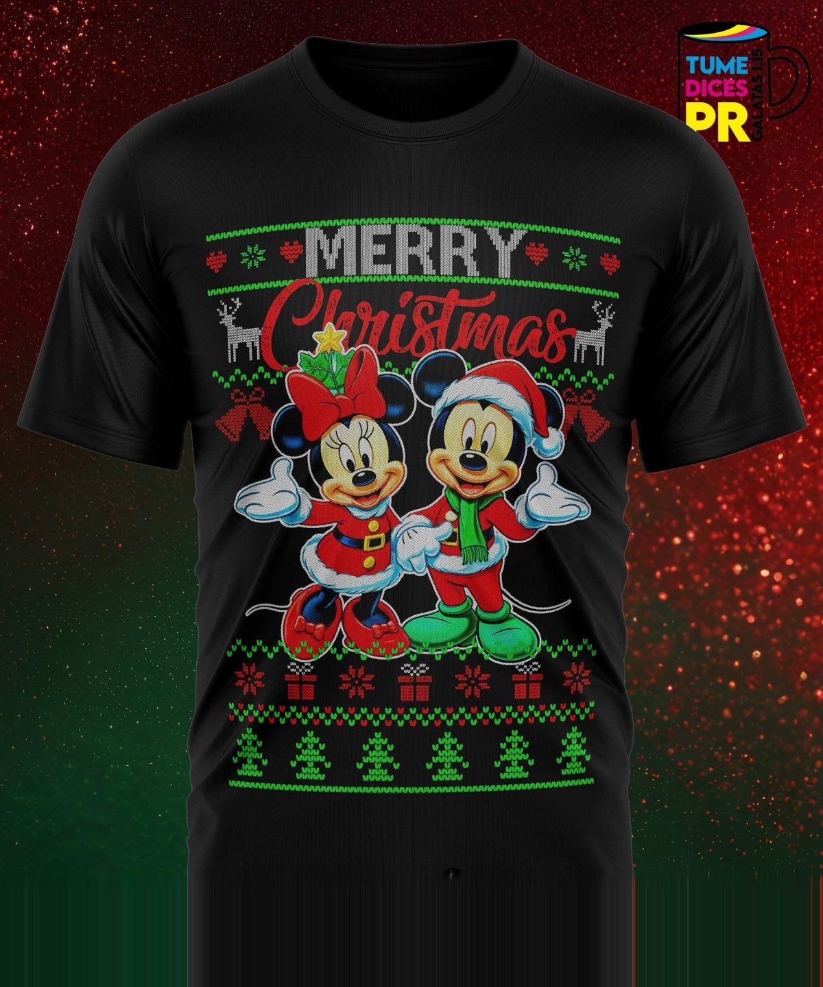 Camiseta Disney Navidad | Algodón y poliéster | Tallas S–XL