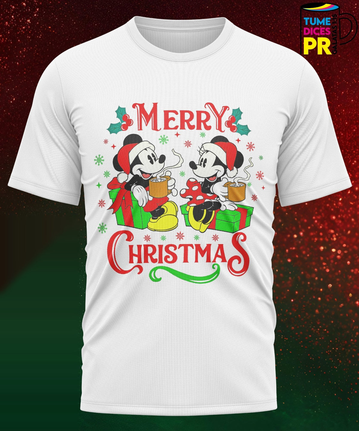 Camiseta Disney Navidad | Algodón y poliéster | Tallas S–XL