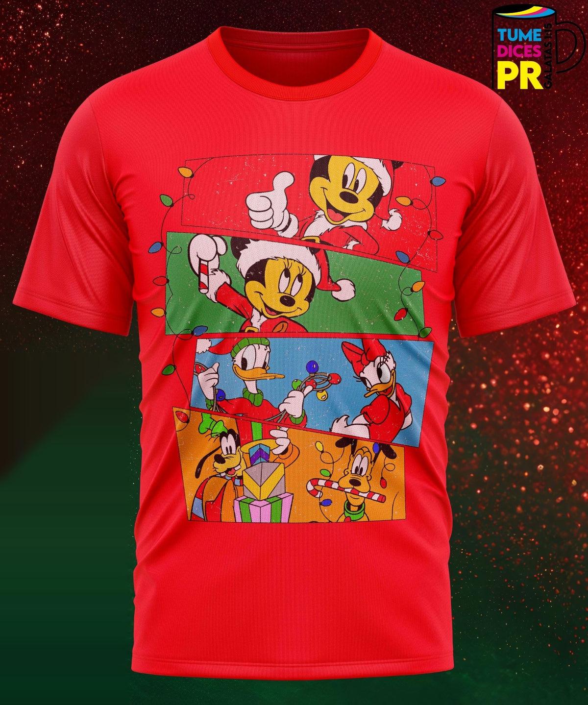 Camiseta Disney Navidad | Algodón y poliéster | Tallas S–XL