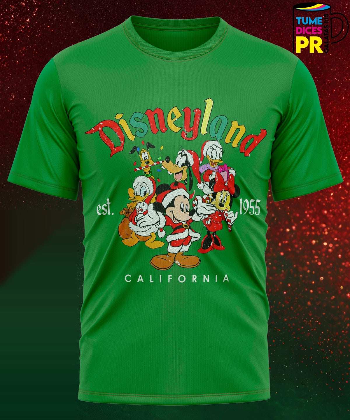 Camiseta Disney Navidad | Algodón y poliéster | Tallas S–XL