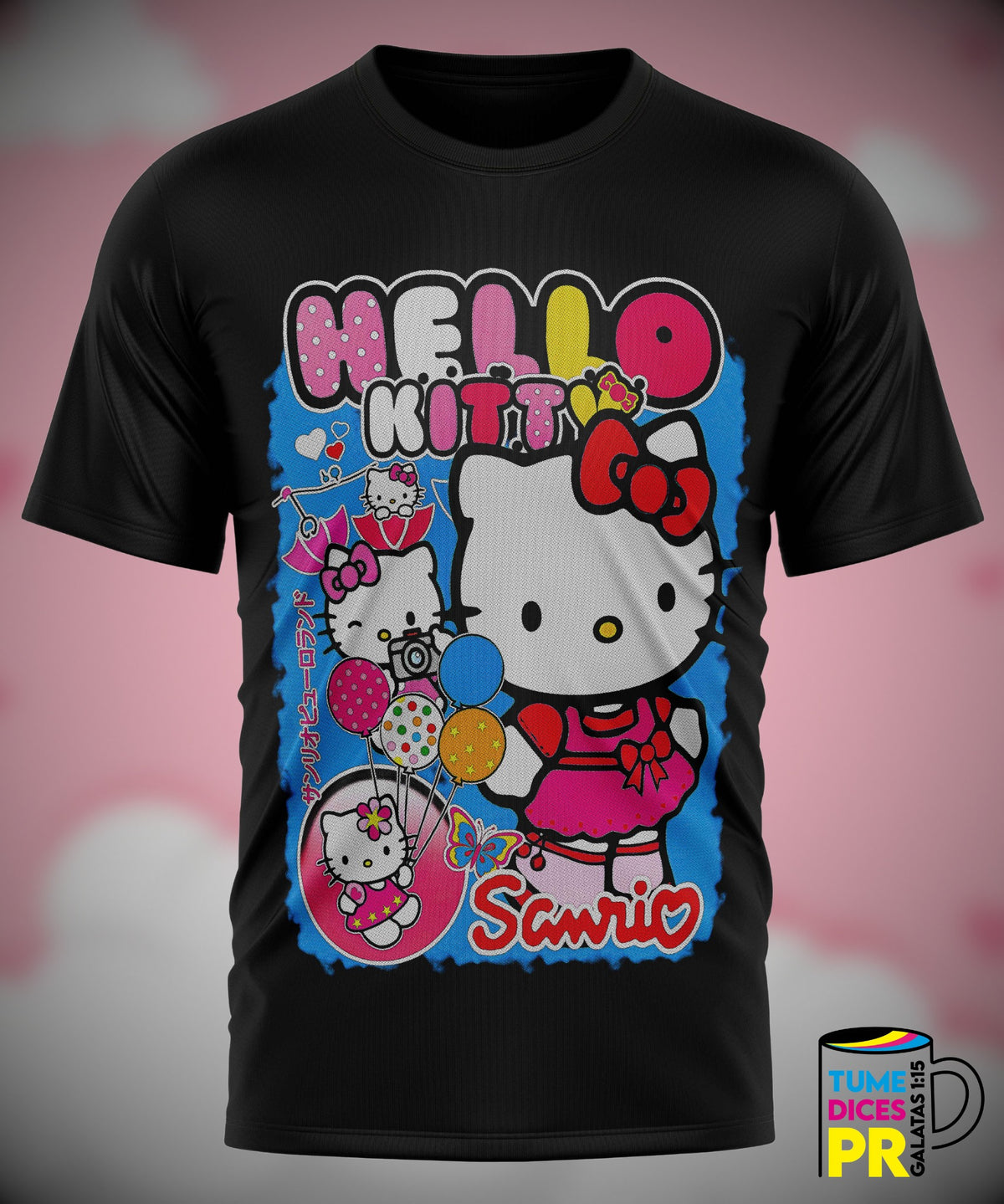 Camiseta Hello Kitty | Algodón y poliéster | Tallas S–XL