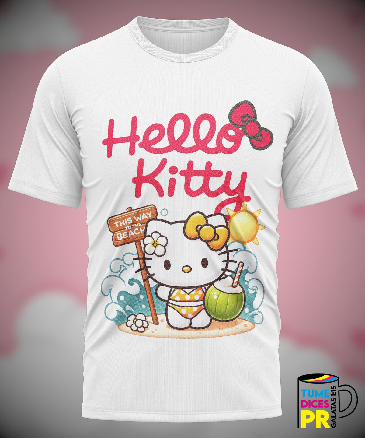 Camiseta Hello Kitty | Algodón y poliéster | Tallas S–XL