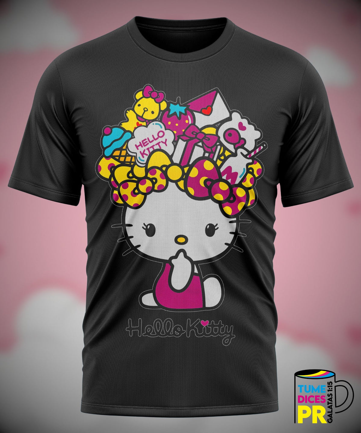 Camiseta Hello Kitty | Algodón y poliéster | Tallas S–XL