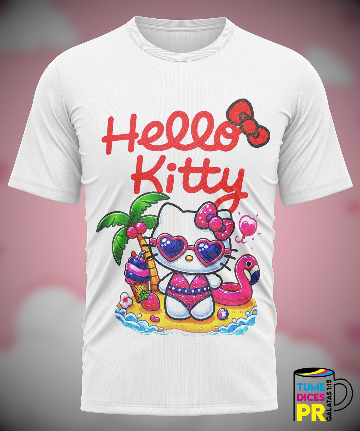 Camiseta Hello Kitty | Algodón y poliéster | Tallas S–XL