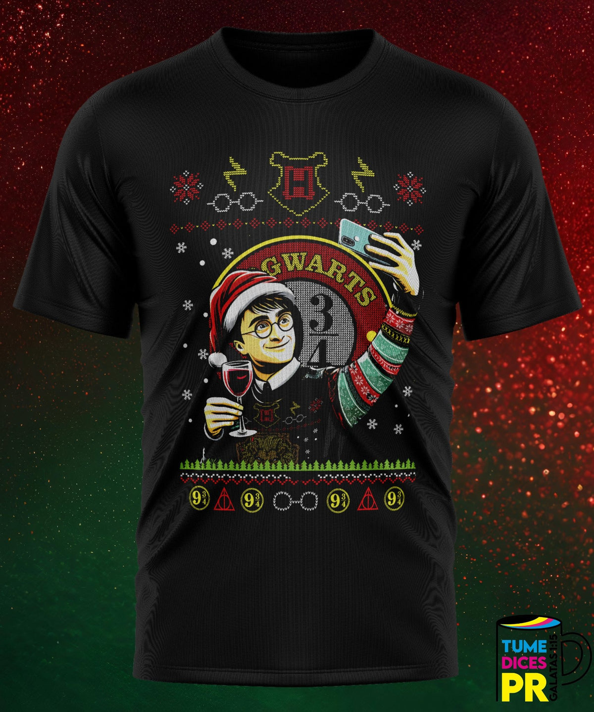 Camiseta Harry Potter Navidad | Algodón y poliéster | Tallas S–XL