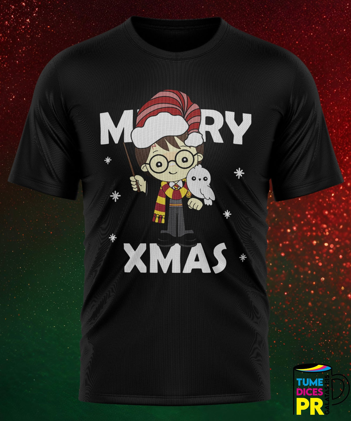 Camiseta Harry Potter Navidad | Algodón y poliéster | Tallas S–XL