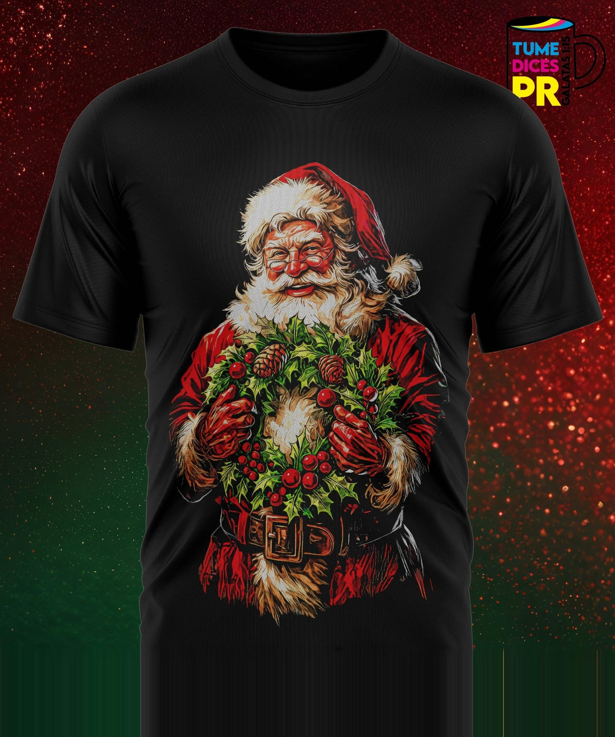 Camiseta Santa Claus | Algodón y poliéster | Tallas S–XL