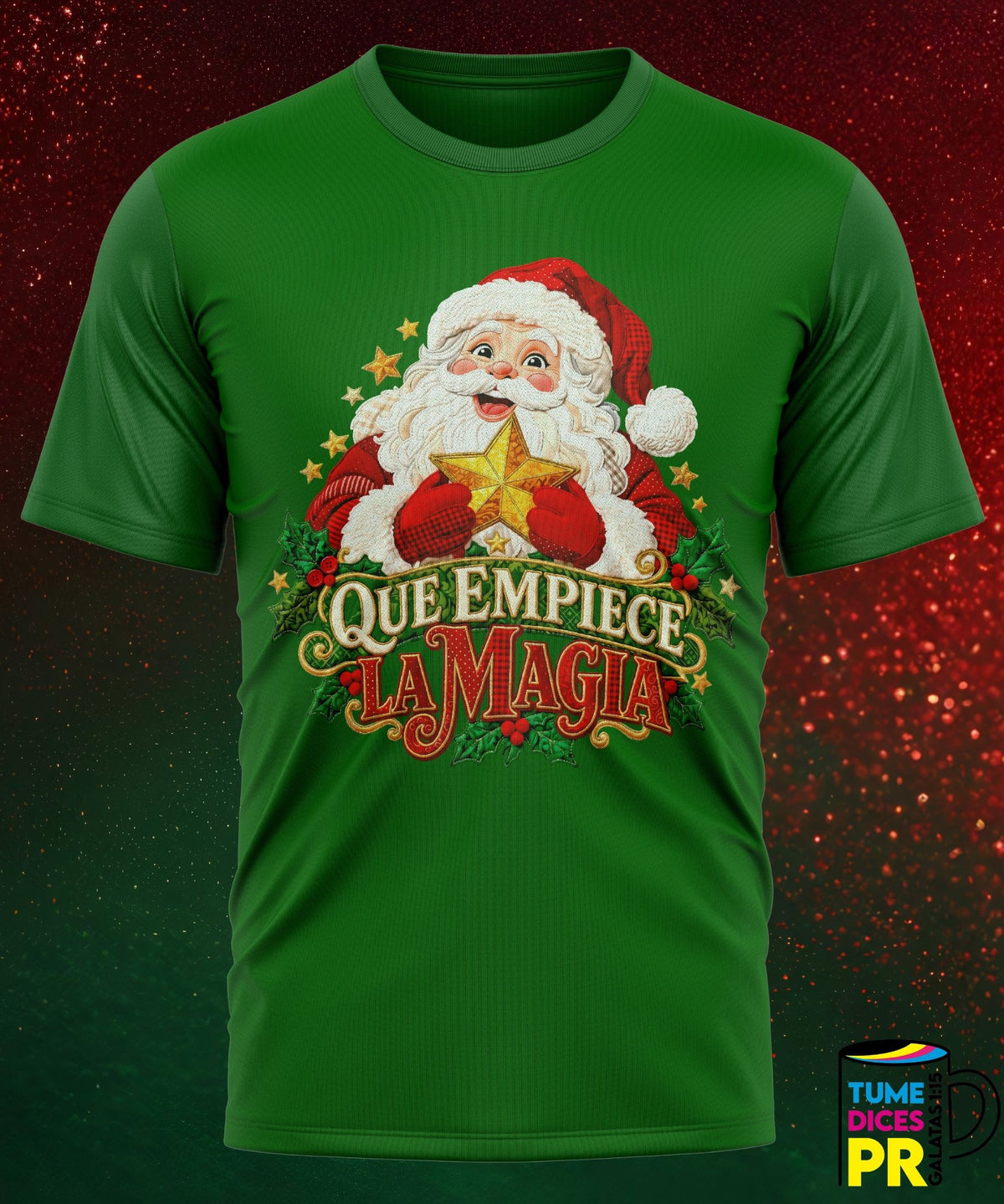 Camiseta Santa Claus | Algodón y poliéster | Tallas S–XL